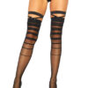 Halftone striped thigh highs