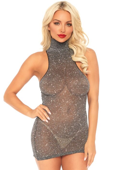 Lurex spandex mini dress